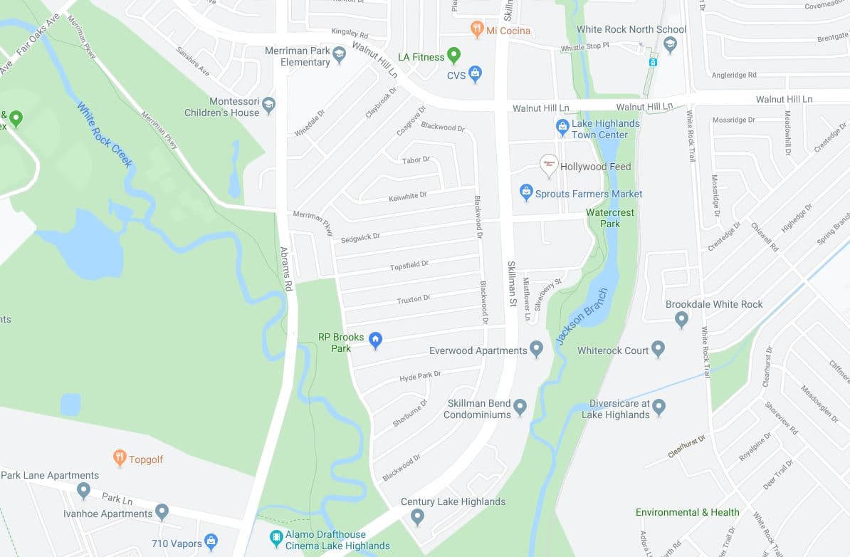Map of the Merriman Park Estates neighborhood